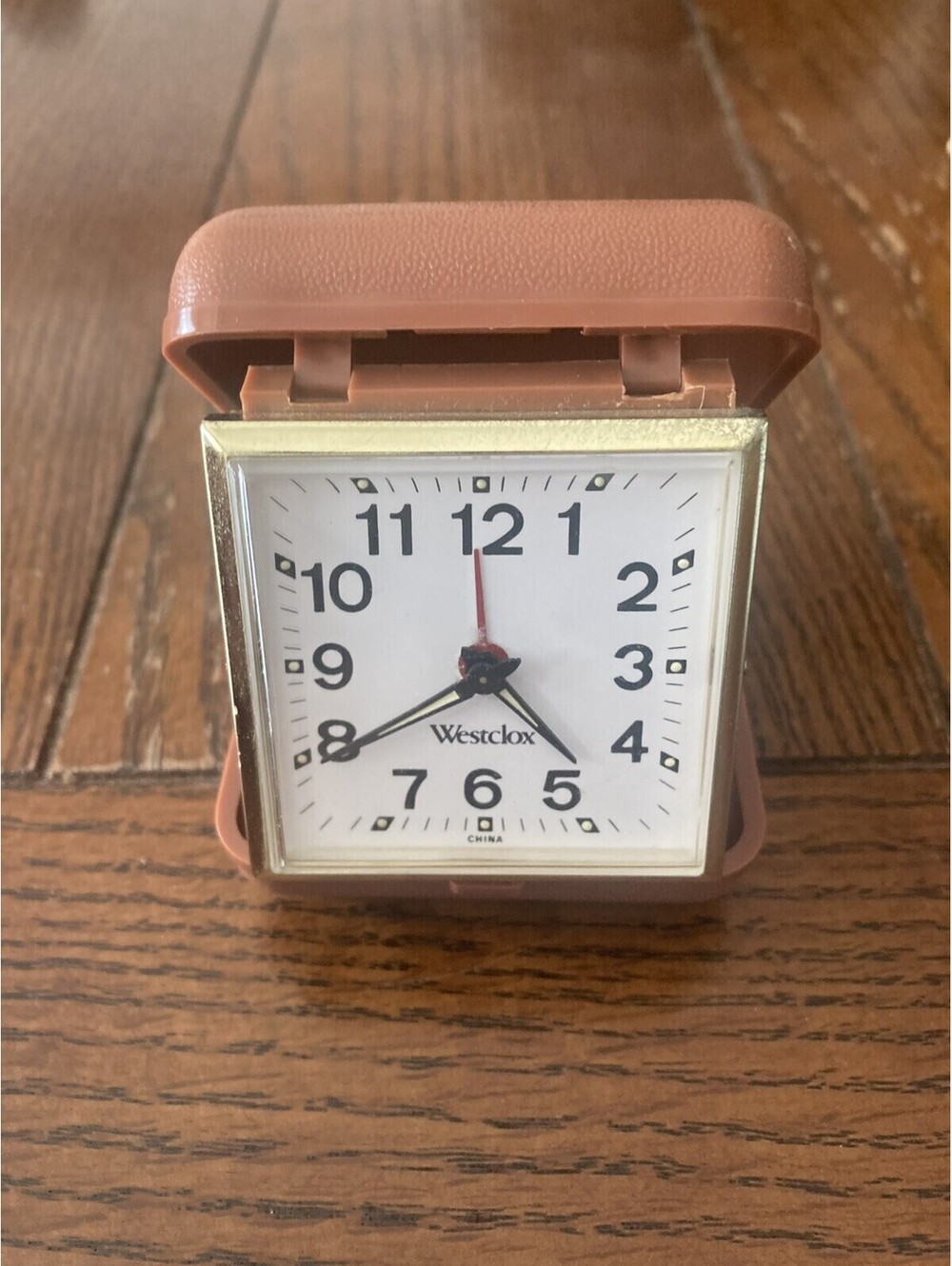 Vintage 1960'S Wesclox Travel Alarm Clock Key Wound Compact Plastic Case Works